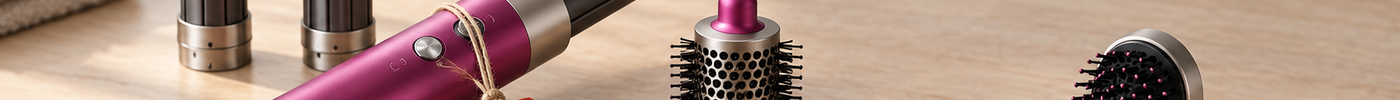 Open-box hair multi-styler with curling barrels and brush attachments and a red half-price tag