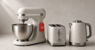 Stand mixer, toaster and kettle with a red half-price tag — best open-box kitchen appliance deals in Canada