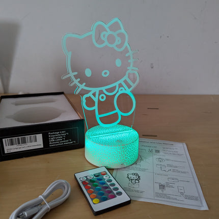 Cat Night Light Cute Night Light - Anime Charater 16 Color Change Decor Kitty La