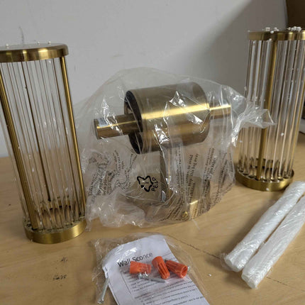 ECOBRT Glass Wall Light Fixture Indoor Antique Brass Bathroom Vanity Lights Besi