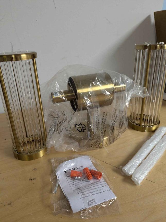 ECOBRT Glass Wall Light Fixture Indoor Antique Brass Bathroom Vanity Lights Besi