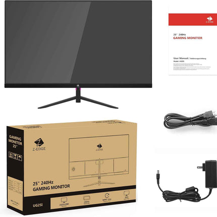 Z-Edge 24.5" Gaming Monitor, Z-Edge UG25I FHD 1920x1080 240Hz Gaming Monitor, 1m