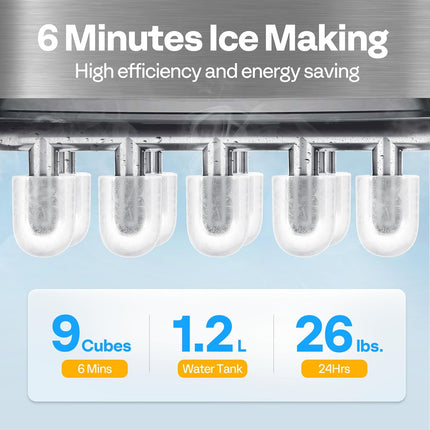 VIVOHOME Electric Portable Compact Countertop Automatic Ice Cube Maker Machine w