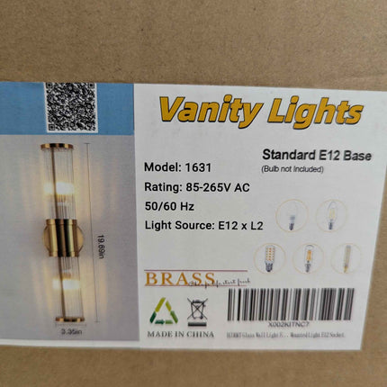 ECOBRT Glass Wall Light Fixture Indoor Antique Brass Bathroom Vanity Lights Besi