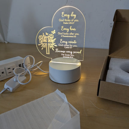 Christian Gifts for Women, Acrylic Night Light, Inspirational Gifts for Women, R