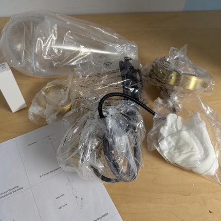 TACDANDM 4.92'' Gold Clear 1-Light Teardrop Glass Pendant Light Adjustable Moder