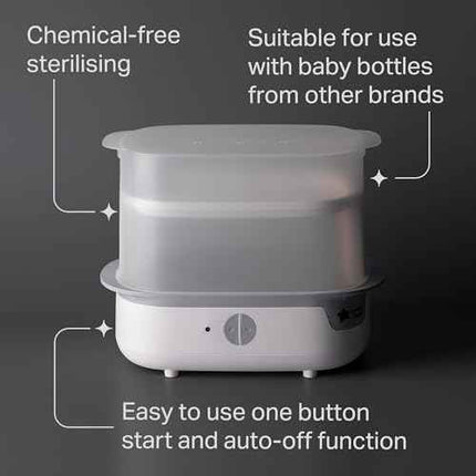 Tommee Tippee Supersteam Electric Steam Steriliser for Baby Bottles, Kills Virus