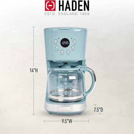 Haden Brighton Coffee Machine, 12 Cup Programmable Drip Coffee Maker with Auto S