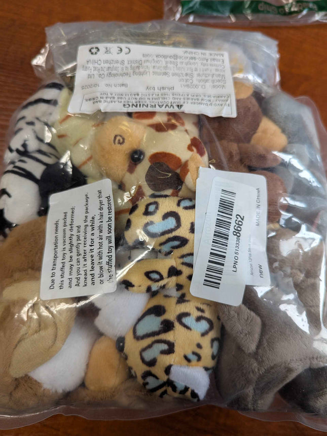 12 pcs mini animal plush set