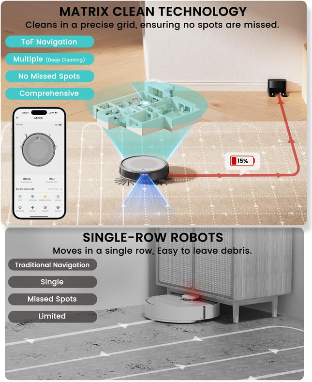 Lefant M310 Ultra Robot Vacuum and Mop, 6000Pa Suction with ToF Laser Navigation