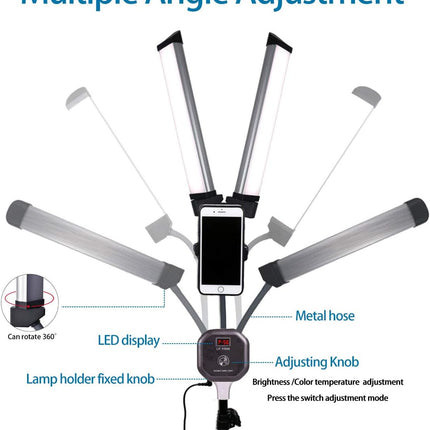 GSKAIWEN 50W Dimmable LED Video Light with Tripod Bag Photography Lighting Kit f