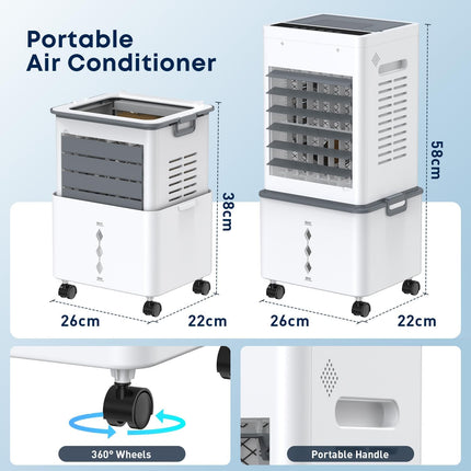 Portable Air Conditioner, Windowless Air Conditioner with 6 Speeds 2 Modes, 12L