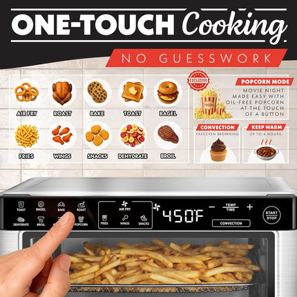 Gourmia Toaster Oven Digital Air Fryer - Convection Mode with 4 Slice Capacity,