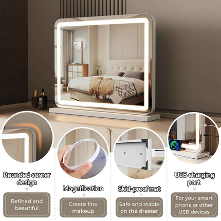 ZL ZELing Vanity Mirror with Lights, 23 Inch Large Makeup Mirror with LED Lights