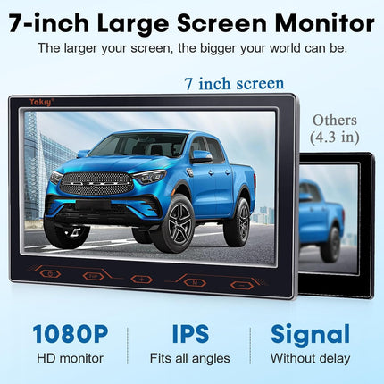 7-Inch Backup Camera for Car, Truck, SUV - HD 1080P Rear View System, IP69K Wate