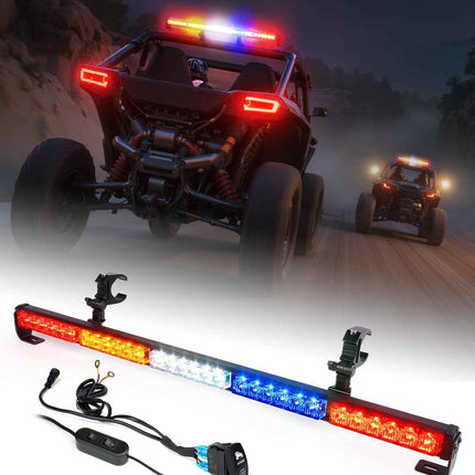 Lupar 30'' UTV LED Chase Light Bar w/ 1.75''-2'' Roll Cage Mount Bracket Rear Ch