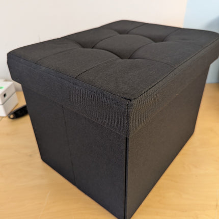 SONGMICS Small Folding Storage Ottoman, Foot Rest Stool, 31 x 41 x 31 cm, 286 kg