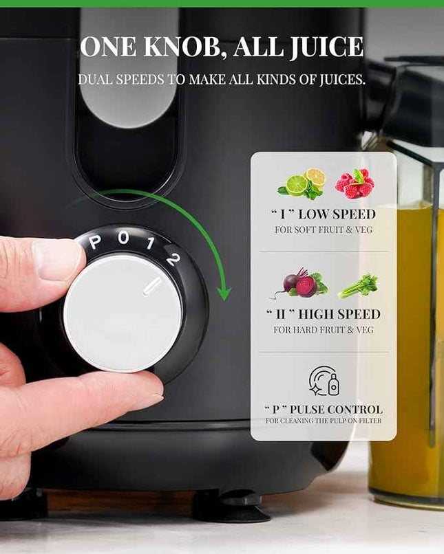 GDOR Juicer Machine, Electric Centrifugal Juicer with Titanium Enhanced Cut Disc