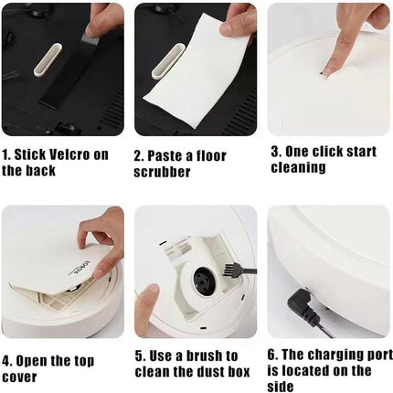 3-in-1 Robot Dustwasher,Automatically Avoid Obstacles Home Sweeper,Robotic Vacuu