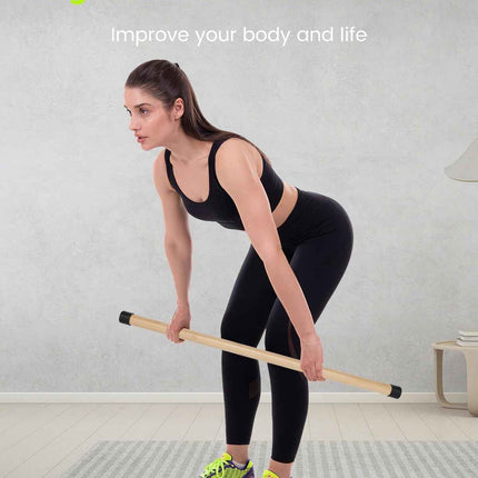 Yoga Stick, 5ft Exercise Stick for Mobility, Stretching Stick with Non-Slip Ends