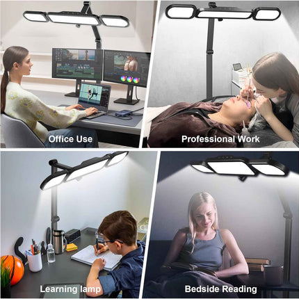 NUERPO LED Desk Lamp with Clamp,Adjustable Swing Arm Desks Lamps for Home Office