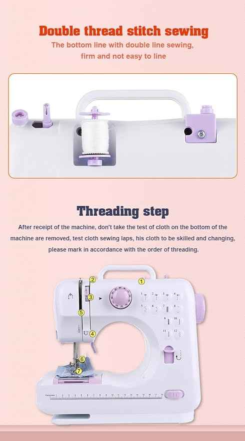 Sewing Machine for Beginners, Electric Portable Mini Sewing Machine with 50 Pcs