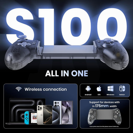 Wireless Mobile Gaming Controller for Android, iPhone, Switch, Steam - Play Cons