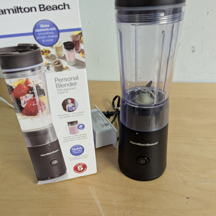 Hamilton Beach Personal Blender with Leak-Proof Travel Lid, Stainless Steel Blad