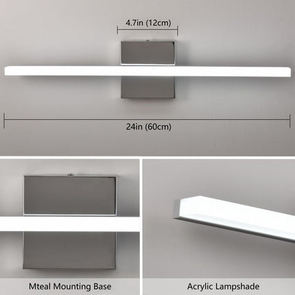 VANLAT Bathroom Vanity Light 24 Inch LED Modern Polished Chrome Wall Lighting Fi