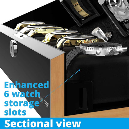 Watch Winder for Automatic Watches, Automatic Watch Winder with Wood Shell Piano