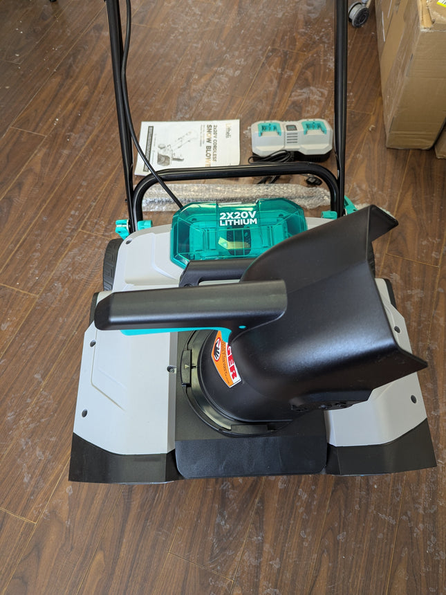 Litheli 2x20V Cordless Snow Blower, 20'' Brushless Electric Snow Thrower with Wh