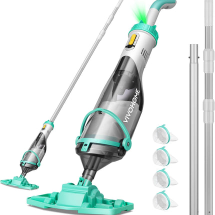 VIVOHOME Cordless Pool Vacuum with Telescopic & Extension Poles 9.12ft, 18.5 GPM