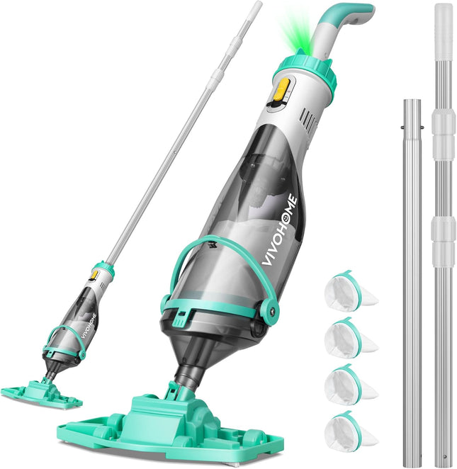 VIVOHOME Cordless Pool Vacuum with Telescopic & Extension Poles 9.12ft, 18.5 GPM