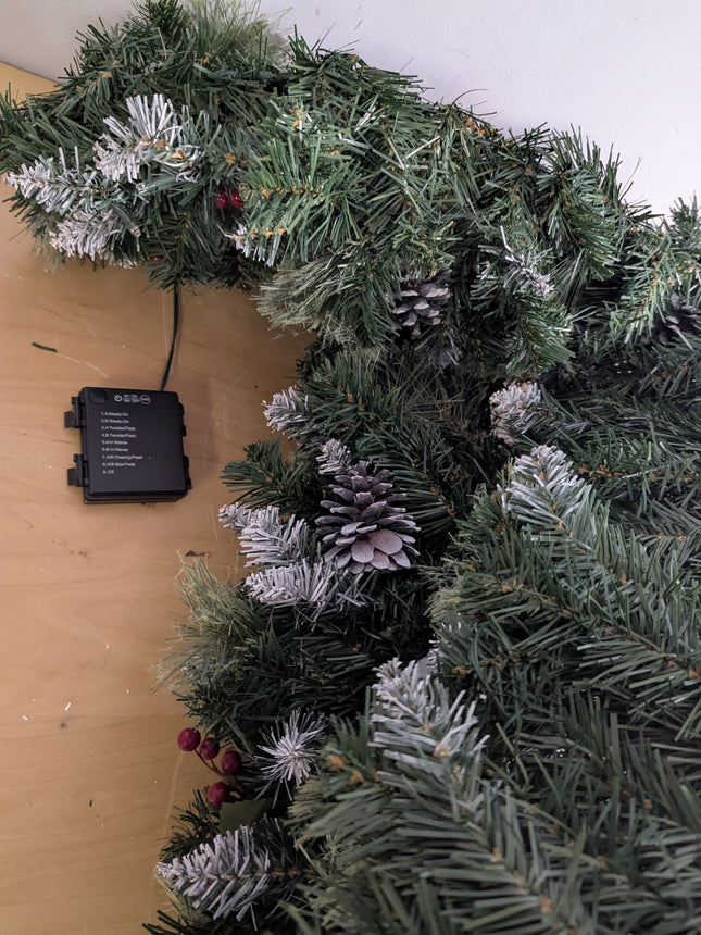 SHareconn 2Pcs 9FT Prelit Artificial Christmas Garland with Color Changing Light