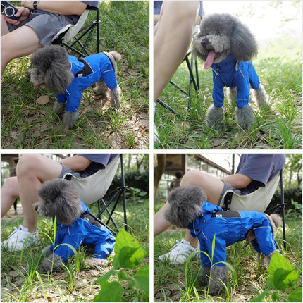 LOVELONGLONG Waterproof Dog Raincoat with Removable Hood – Outdoor Full Body Dog