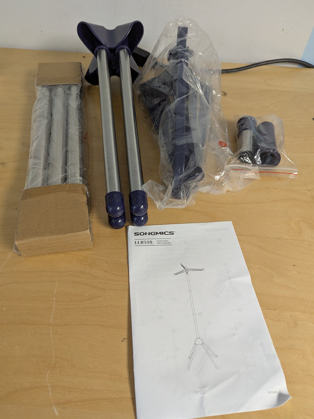 SONGMICS Clothes Drying Rack, 59-Inch Folding Laundry Drying Rack with 3 Rotatab