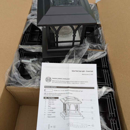 AEFRELEOHT Solar Post Cap Lights, Warm White & RGB Automatic Cycling, Cracked Gl