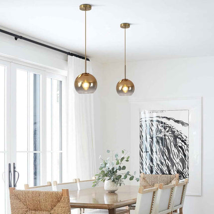 KCO Lighting Modern Gold Glass Pendant Lights Hanging Light Fixture Globe Shade