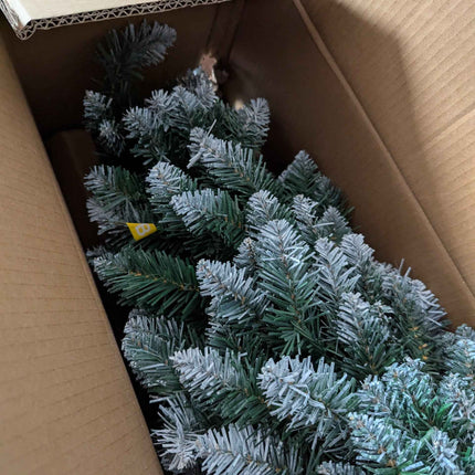Prelit Artificial Christmas Tree Flocked Snow Trees with Pine Cone Decoration 5FT https://a.co/d/075ie9q7