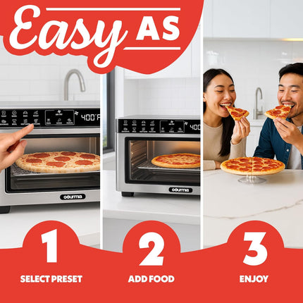Gourmia Toaster Oven Digital Air Fryer - Convection Mode with 4 Slice Capacity,