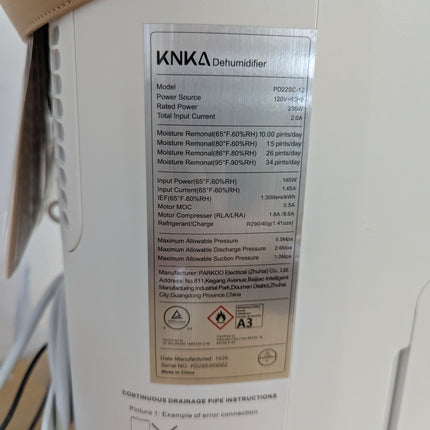 Dehumidifier for Basement with Drain Hose Max 34 Pints, KNKA 2500 Sq.Ft Dehumidi