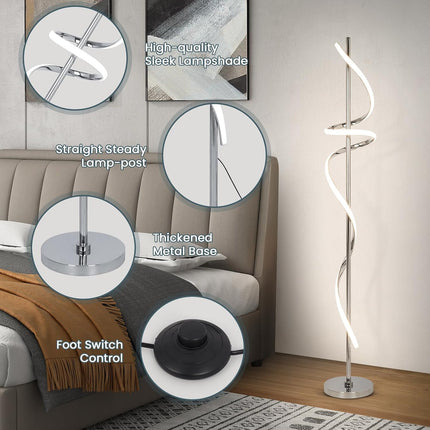 Modern Floor Lamp with Remote Control, Dimmable LED Floor Lamp for Living Room,
