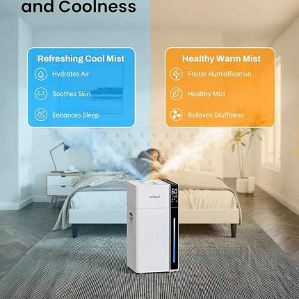 Humidifier Large Room, Mifasol Cool and Warm Mist Humidifiers for Bedroom 20L/5.