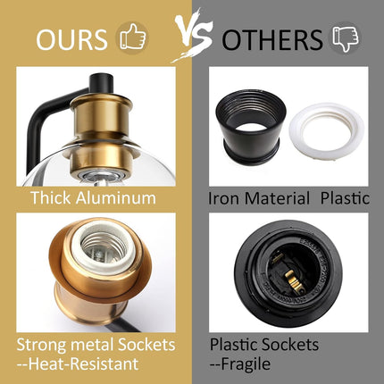 Tipace Industrial Bathroom Vanity Lighting Fixtures 4-Lights Vintage Black & Gol