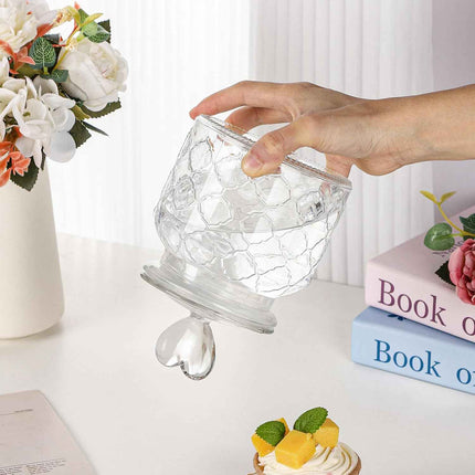 WHJY Set of 2 Airtight Glass Jars Decorative Jars, 22oz Jar of Hearts Cute Cooki