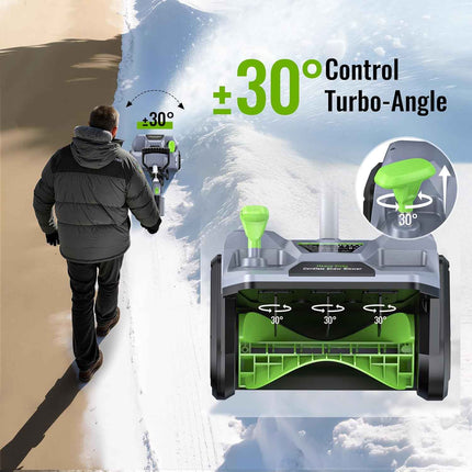 Cordless Snow Shovel, Electric Snow Blower, Battery Power 20V