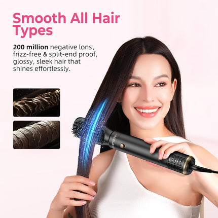 Atopskins 6 in 1 Hair Dryer Brush, Detachable Air Styler, 3 Heat Settings Blow D