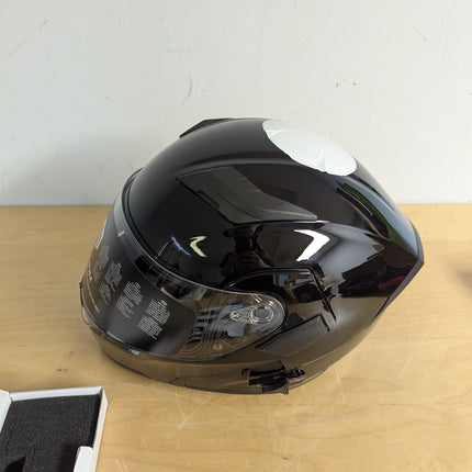 ILM 902BT Bluetooth Motorcycle Helmet, Modular Flip-Up Full Face with Dual Visor, Intercom and Speakers, Gloss Black