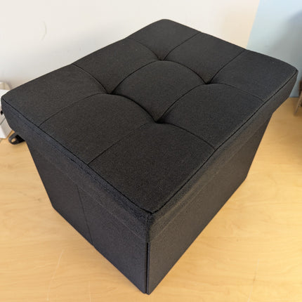 SONGMICS Small Folding Storage Ottoman, Foot Rest Stool, 31 x 41 x 31 cm, 286 kg