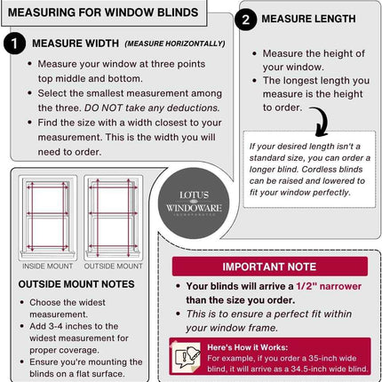 LOTUS & WINDOWARE Cordless 2-inchFaux Wood Blind 23" Wide x 36" Long,(Soft White